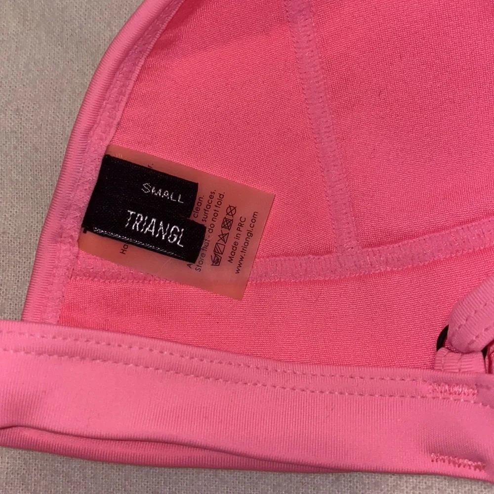 triangl swimwear Neon Pink Triangle Bikini Set